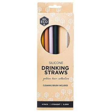 Ever Eco Straight Silicone Straws - Golden Hour Collection 4 pack